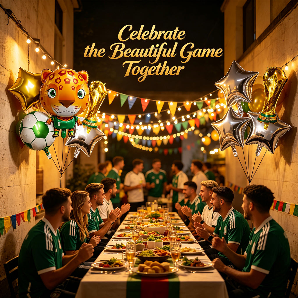 [SG Ready Stock] 2026 World Cup Soccer Foil Balloons | Football Mascot Trophy Balloon Set & 3D Singles | Party Decor