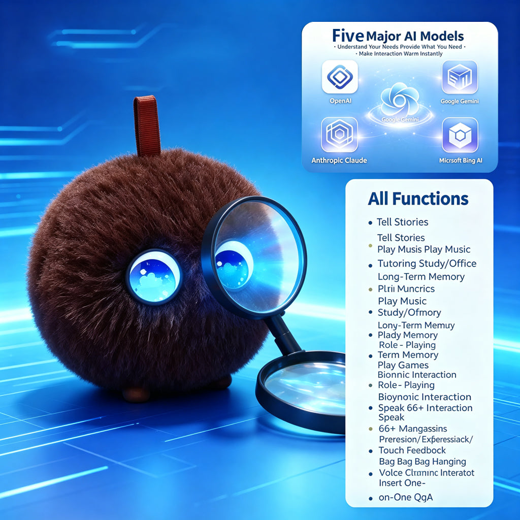 [SG Stock] Smart AI Plush Ball Toy | Multilingual 66+ Languages | Interactive Robotic Companion for Kids | Storyteller, Music & Education Gift
