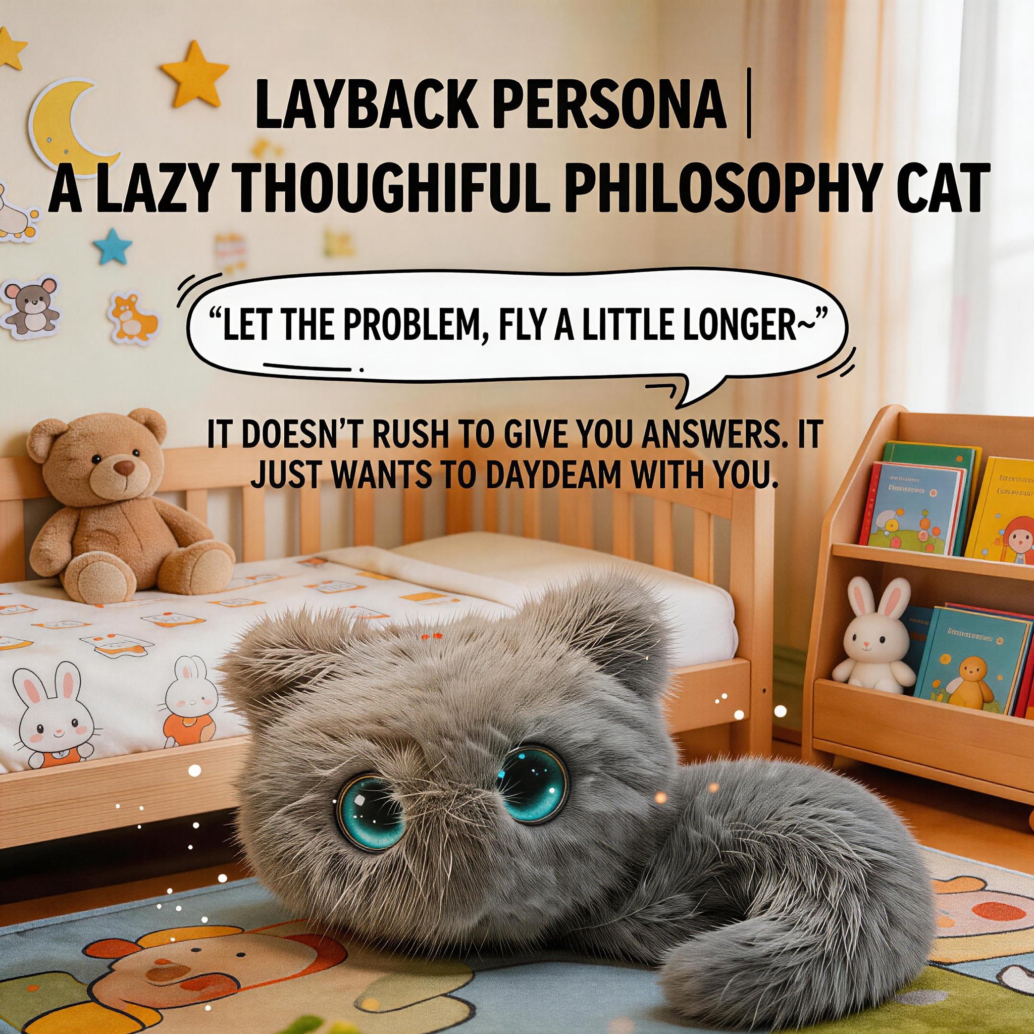 [SG Ready Stock] AI Smart Interactive Cat Plush Toy Chat 80+ Languages Voice Control Philosophy Companion Doll + FREE Gift