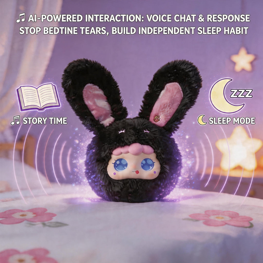 [SG Ready Stock] AI Smart Plush Toy | Interactive Voice Chat & Storyteller Companion for Kids | Strawberry Dark Choco Bunny